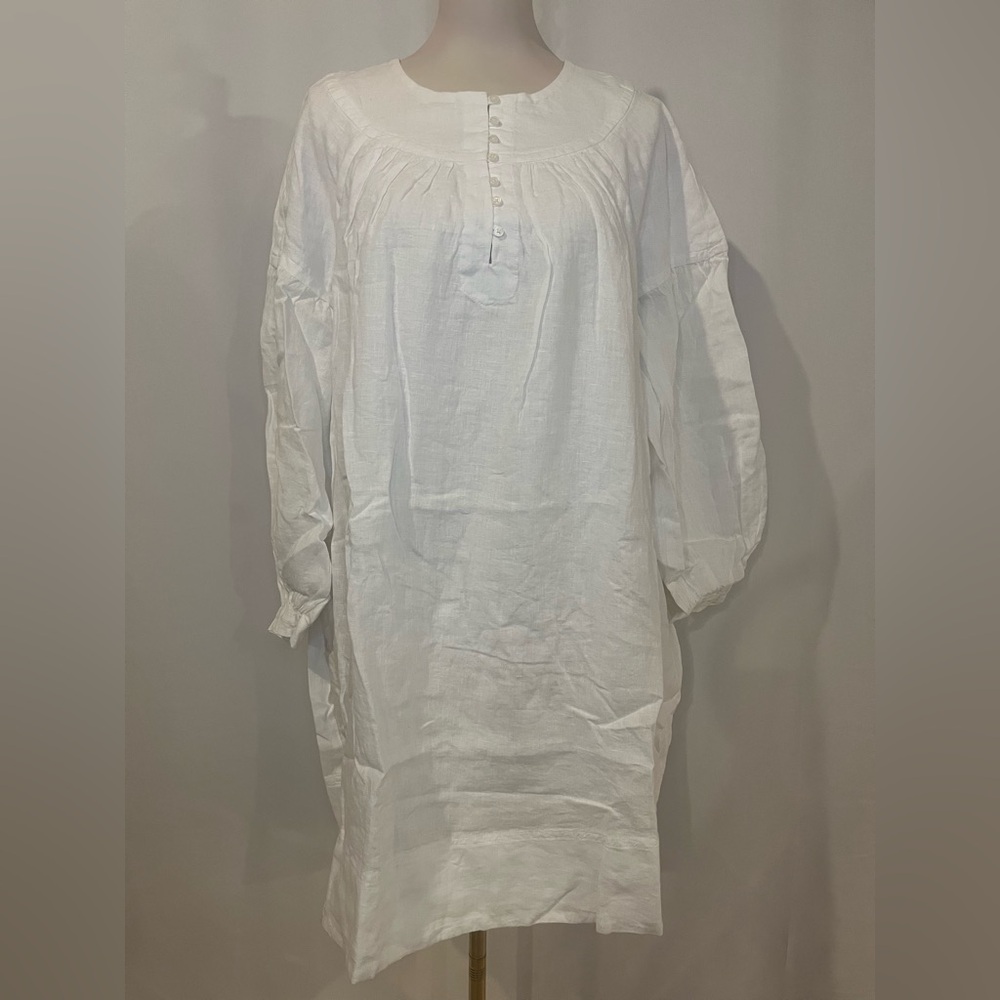 J.Crew Gathered popover dress in linen - Picture 6 of 9